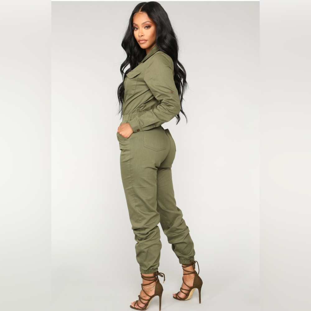 Aviator Babe Jumpsuit - Olive - Picture 3 of 3